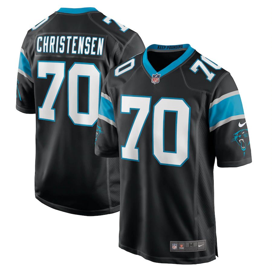 Men Carolina Panthers #70 Brady Christensen Nike Black Game NFL Jersey